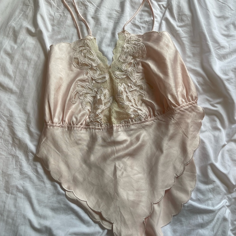 Vintage Blush Pink Lacey Bodysuit